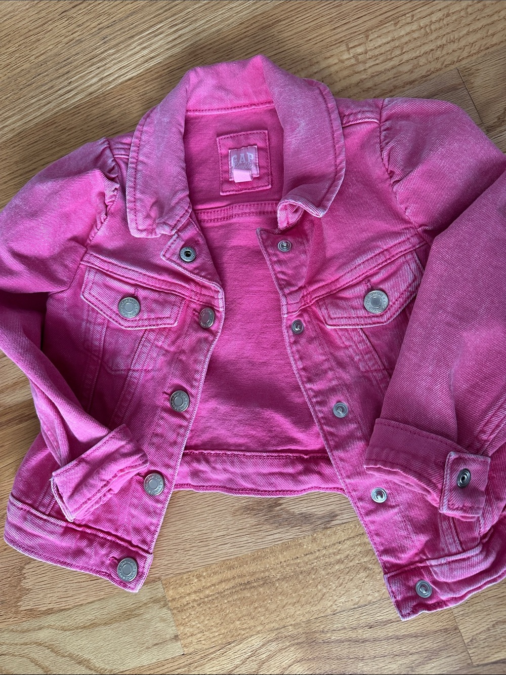 Barbie Pink Mommy & daughter Denim Jackets - Vibrant Fuchsia Wash- Gap Brand - Picture 3 of 6